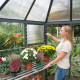Invernadero de jardín de aluminio y policarbonato Oasis™ Silver de 4,6 m² – Palram