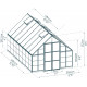 Invernadero Balance™ 14,7m² estructura plateada y paneles híbridos - Canopia by Palram