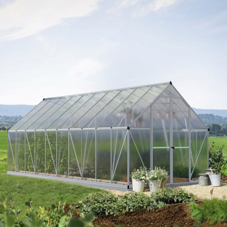 Invernadero de jardín de aluminio y policarbonato 14,7 m² Essence™ Plata - Canopia by Palram
