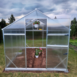 Invernadero de jardín de 3,3m² en aluminio y policarbonato de 6mm Sanus UP! L3 – Gampre
