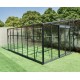 Invernadero adosado 13,71m² LUXE en aluminio antracita y cristal templado de 4 mm - Green Protect