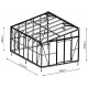 Invernadero adosado 13,71m² LUXE en aluminio antracita y cristal templado de 4 mm - Green Protect