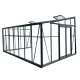 Invernadero adosado 13,71m² LUXE en aluminio antracita y cristal templado de 4 mm - Green Protect