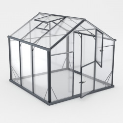 Invernadero de jardín de 4,84m² en aluminio negro y cristal templado Sanus UP! L5 - Gampre