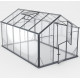 Invernadero de jardín de 7,92m² en aluminio negro y cristal templado Sanus UP! L8 - Gampre