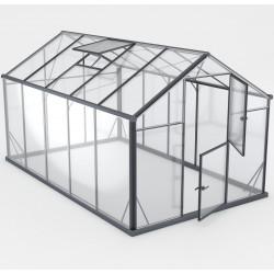 Invernadero de jardín de 7,92m² en aluminio negro y cristal templado Sanus UP! L8 - Gampre