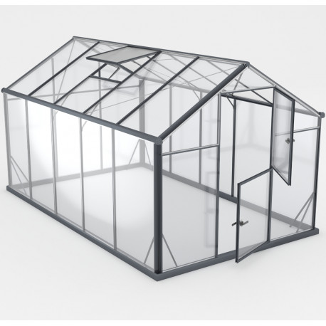 Invernadero de jardín de 7,92m² en aluminio negro y cristal templado Sanus UP! L8 - Gampre