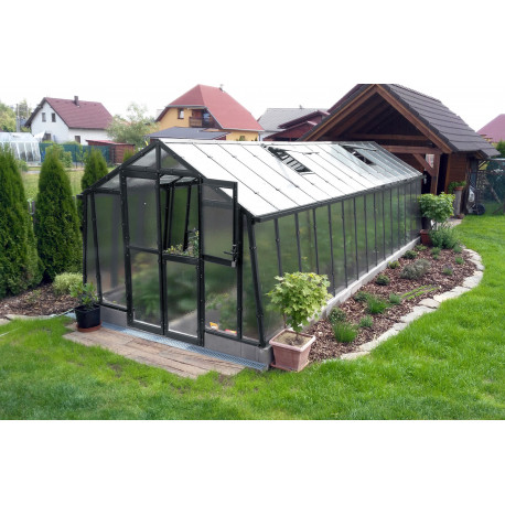 Invernadero de jardín de vidrio difusor 4mm Primus K4,5 - 276x456 cm - Limes