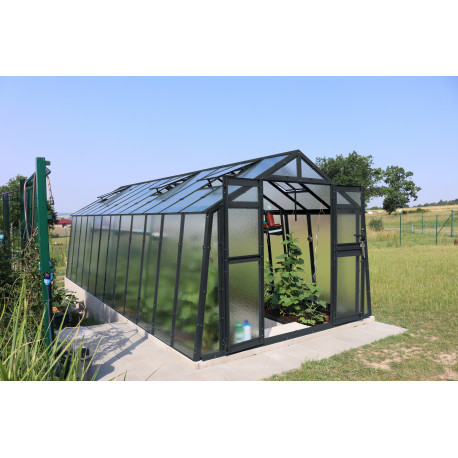 Invernadero de jardín de vidrio difusor 4mm Primus K6 - 276x605 cm - Limes