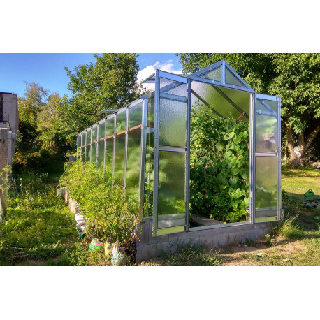 Invernadero de jardín de vidrio difusor 4mm Variant J4 - 249x406 cm - Limes