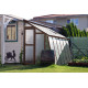 Invernadero de jardín adosado en cristal difusor de 4 mm Variant D6 con entrada a la izquierda Color - 212x601cm - Limes