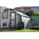 Invernadero de jardín adosado de policarbonato 8mm Variant C4,5 con entrada a la izquierda Color - 152x452cm - Limes