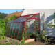 Invernadero de jardín adosado de policarbonato 8mm Variant D6 con entrada a la derecha Color - 212x601 cm - Limes