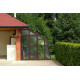Invernadero de jardín adosado de policarbonato de 8 mm Variant D6 con entrada a la izquierda Color - 212x601 cm - Limes