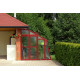 Invernadero de jardín adosado de policarbonato de 8 mm Variant D6 con entrada a la izquierda Color - 212x601 cm - Limes