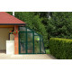 Invernadero de jardín adosado de policarbonato de 8 mm Variant D6 con entrada a la izquierda Color - 212x601 cm - Limes