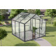 Invernadero de jardín de 4,84m² en aluminio negro y cristal templado Sanus L5 - Gampre