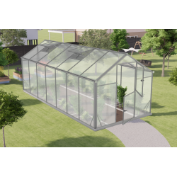 Invernadero de jardín 11m² en aluminio y policarbonato 6mm Sanus L11 – Gampre
