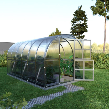 Invernadero de jardín de 12 m² fabricado en acero galvanizado y paneles de policarbonato de 6 mm - Klasika