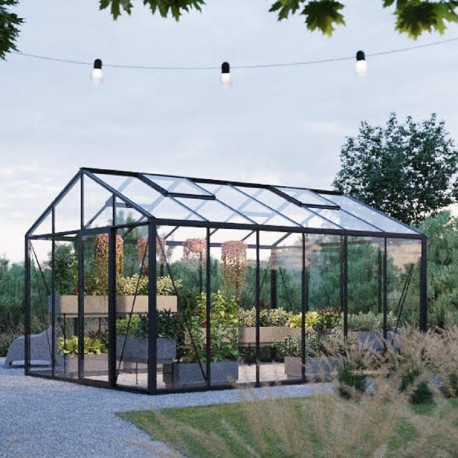 Invernadero de jardín 310x608cm Classique en aluminio y paneles de vidrio templado - BloomCabin