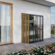 Mini invernadero adosado de 1,4 m² de aluminio, madera y paneles de vidrio templado - BloomCabin