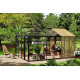 Invernadero de jardín 235x608cm Classique en aluminio, madera y cristal de protección solar - BloomCabin