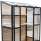 Invernadero de balcón de madera y policarbonato de 3 mm con estantes y techo abatible - Arbour