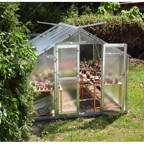 Invernadero de jardín de vidrio difusor 4mm Variant J3 - 249x306 cm - Limes