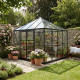 Invernadero de jardín Duchesse cuadrado 8,18m² en aluminio lacado negro y cristal templado de 4mm - Green Protect