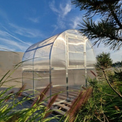 Invernadero de jardín Slim de 200x200cm de acero galvanizado y paneles de policarbonato de 4mm - Klasika