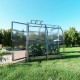 Invernadero de jardín Slim de 200 x 200cm de acero galvanizado y paneles de policarbonato de 6mm - Klasika