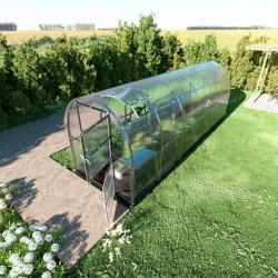 Invernadero de jardín Slim de 200 x 600cm de acero galvanizado y paneles de policarbonato de 4mm - Klasika