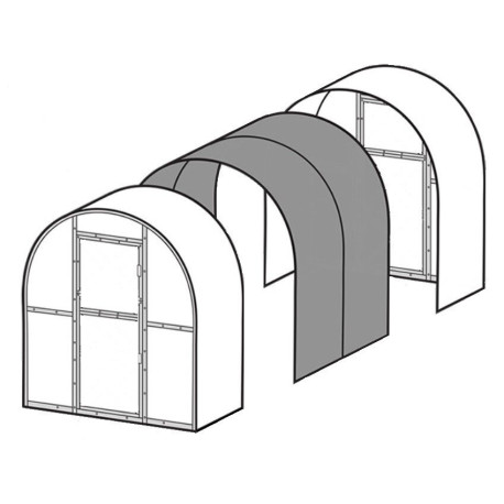 Módulo de ampliación de 2m para invernaderos de jardín de policarbonato de 6mm Slim - Klasika