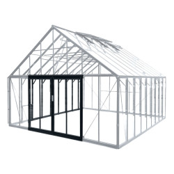 Kit completo de puerta trasera adicional para invernaderos Royale de 494cm de ancho de aluminio y cristal Green Protect