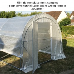 Cubierta completa para invernadero túnel Luxe 3x8m de película 200gr/m² altura de 2,4m Green Protect