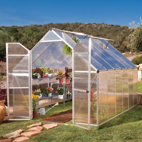 Toldo de jardín en aluminio y policarbonato 8,9m² Essence™ Silver – Palram